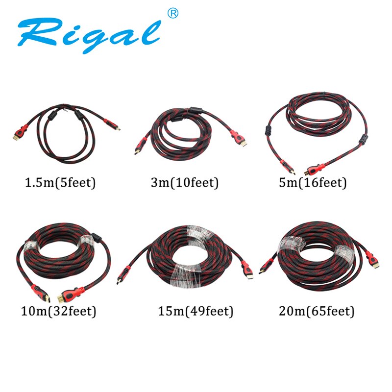 Rigal 1,4 V HDMI Kabel 1,5 M 3M 5M 10 Meter HDMI Kabel Stecker-stecker Adapter 1080P 3D HD TV LCD LED DLP Projektor RD817 RD805