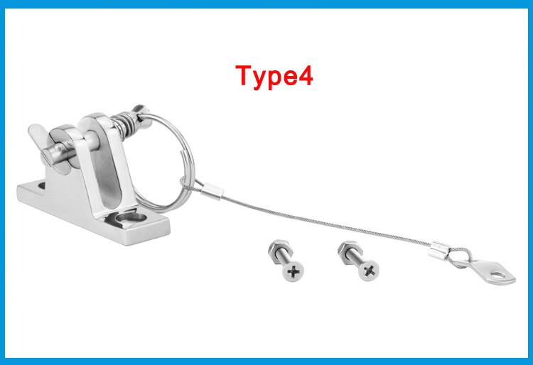 Stainless Steel 316 Boat Bimini Top Deck Hinge with quick release pin and lanyard Marine Kayak Canoe Boat Cover Sprayhood