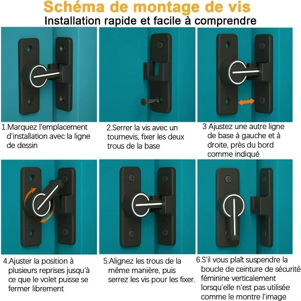 Interior Door Bolt Luminous Bolt old-fashioned Surface-mounted Room Roor Latch 90 Degree Heavy-duty Lock