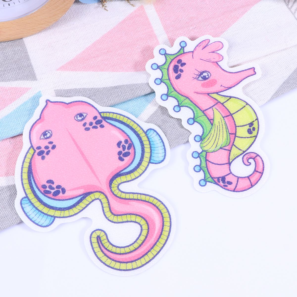 10pcs Sticker Self-adhesive Anti-Slip Colorful Marine Fish Sticker for Bathroom