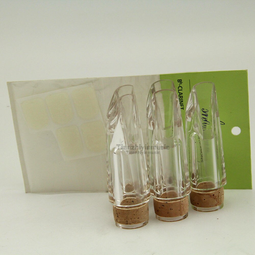 Crystal Clarinet, 5pcs Clarinet Mouthpiece Transparent High-grade +Dental Pad