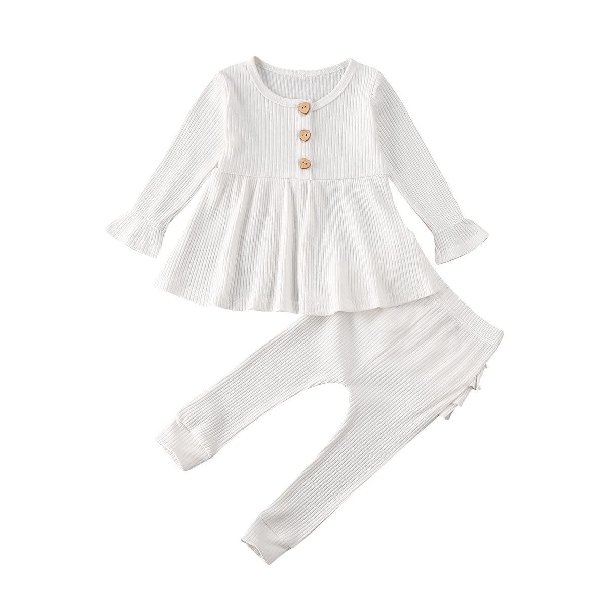0-24M infantile enfants bébé fille vêtements hauts tricotés robe + volants Leggings pantalon tenue: A / 6M