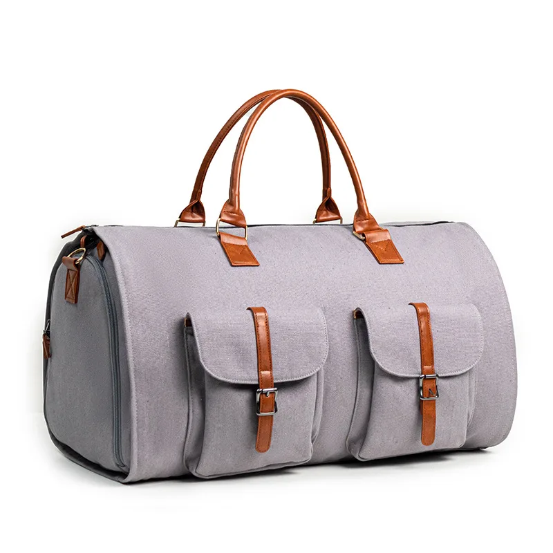 Bolso de viaje plegable para mujer, práctico bolso de mano para ropa, bolso de lona grande de cuero PU, bolso de viaje de negocios para mujer: Verde