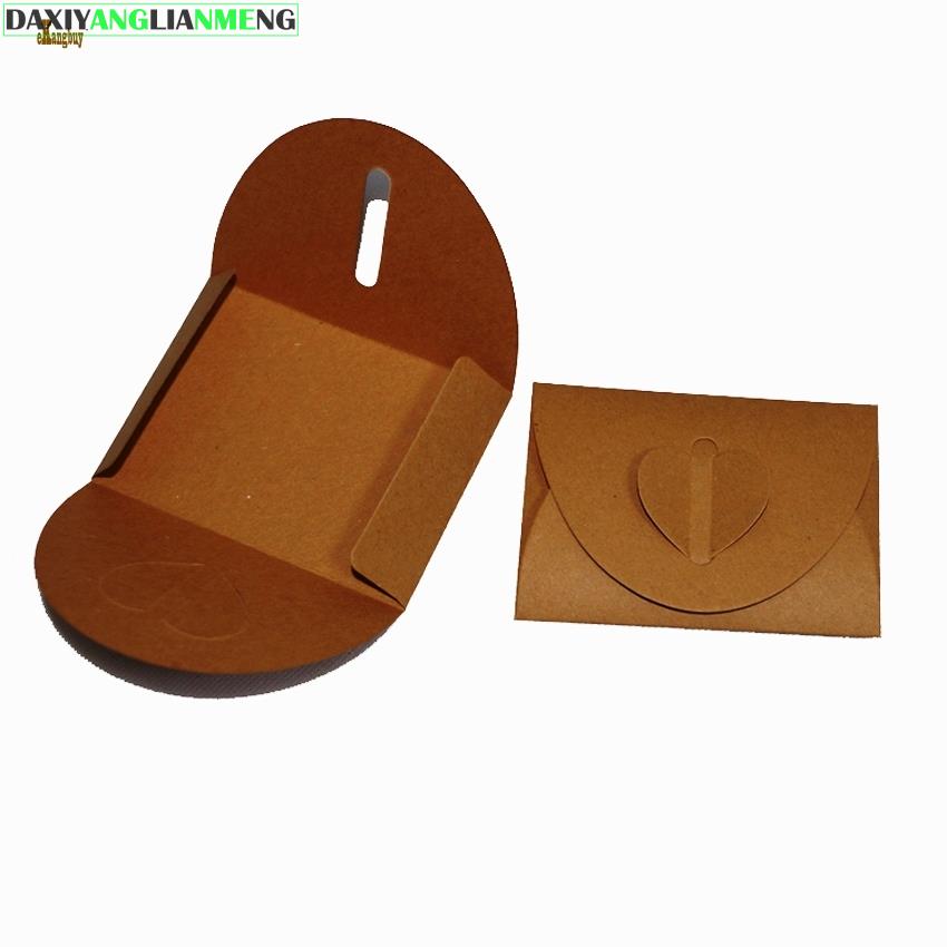 100x Maat: 10.5X7.5Cm Hart Sluiting Kraftpapier Envelop Voor Zakelijke Vip Card Mini Wedding Party Uitnodigingskaart Naam Kaarten
