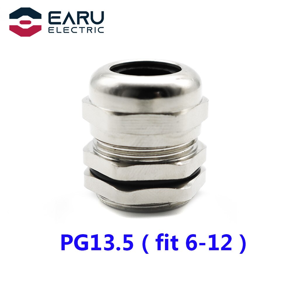 1PCS PG Series Metal Waterproof Joint Fixed Sealing Cable IP68 Cable Connector Brass Nickel Plated Gland Connector: PG13.5