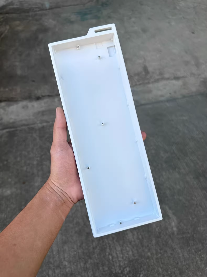 Funda para teclado de aleación de aluminio Gh60 Hm66, funda para teclado mecánico para juegos Cnc personalizado 60% para ordenador Wooting60he Mojo60 Xr60 Hm66: BLANCO