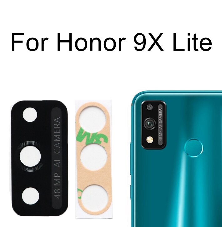 Tylna kamera szklany obiektyw dla Huawei Honor 9 9i 9N 9X 9S 9C 9A Pro 10 20 30 50 60 Pro 10X Lite 8X X8 części zamienne: Honor 9X Lite