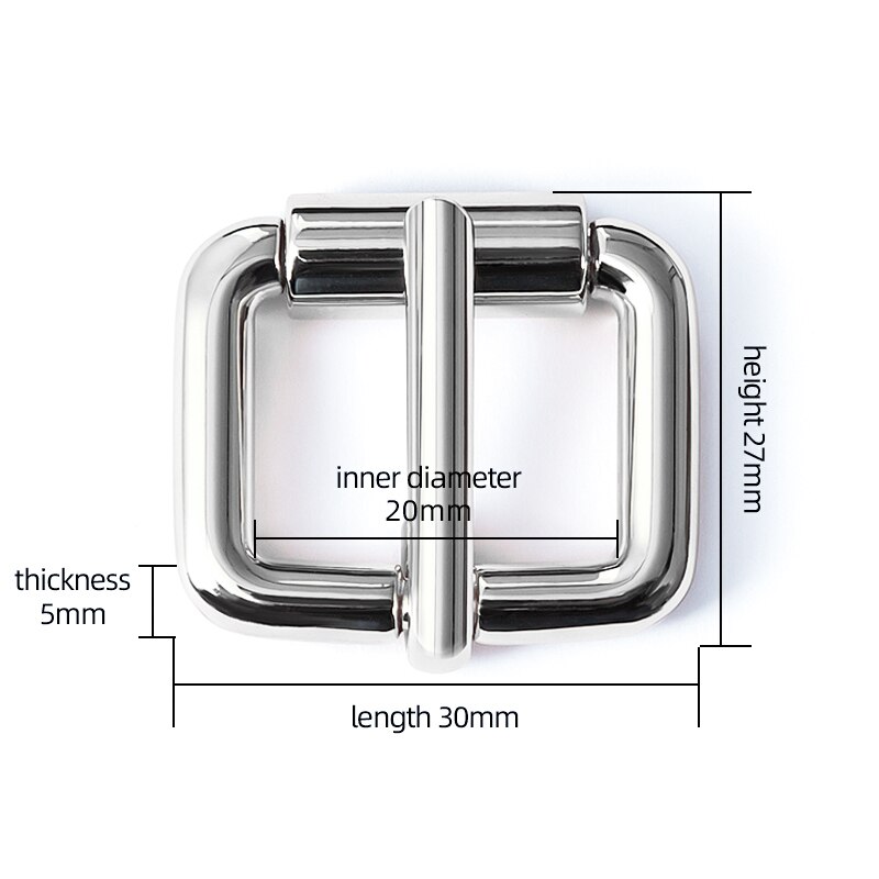 WUTA D Tail Hook Buckle D Ring Lobster Clasp Metal Roller Pin Buckle DIY Accessories for LV Bag Strap Belt Dog Collar 1 Piece: Buckle-Silver 20mm