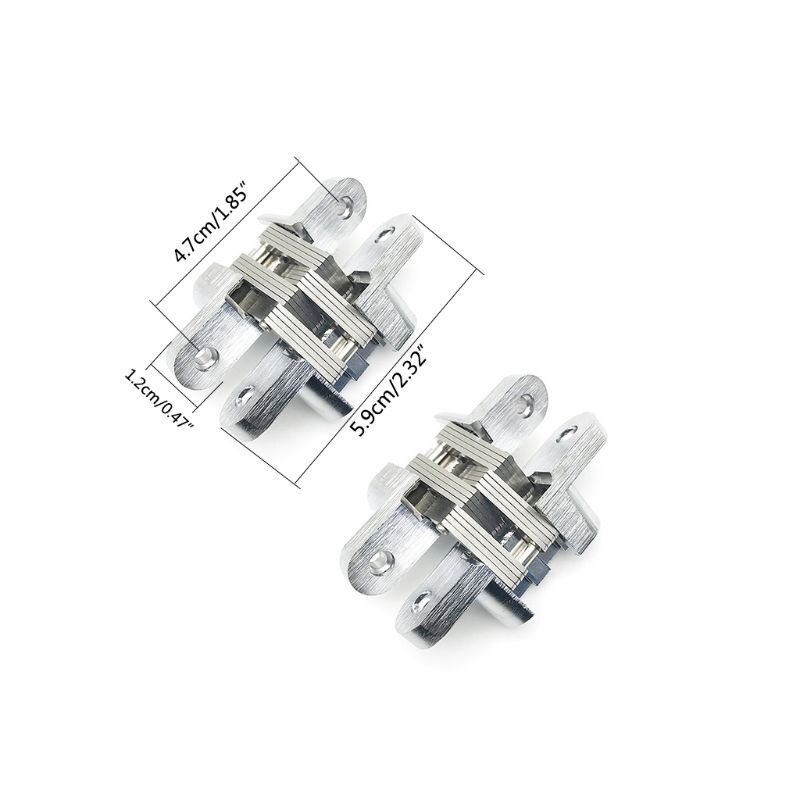 2PCS Stainless Steel Hidden Hinges Invisible Folding Door Hinge Home Hardware: 1