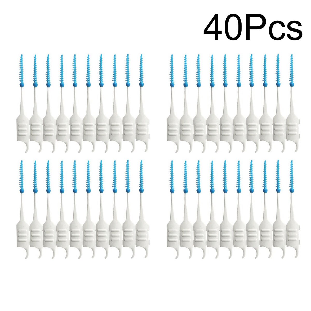 40pcs Teeth Toothpicks Dental Floss Picks Interdental Brush Stick Tooth Clean