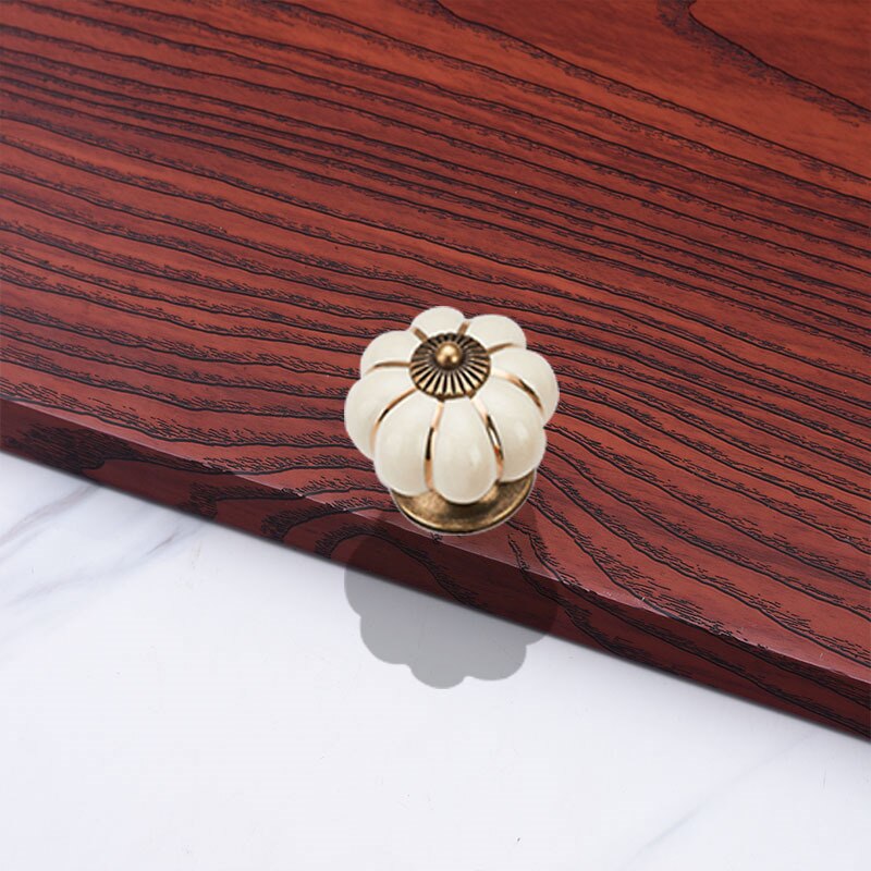 2 Stks/set Vintage Pompoen Keramische Deurknoppen Kast Lade Kast Keuken Pull Lbe