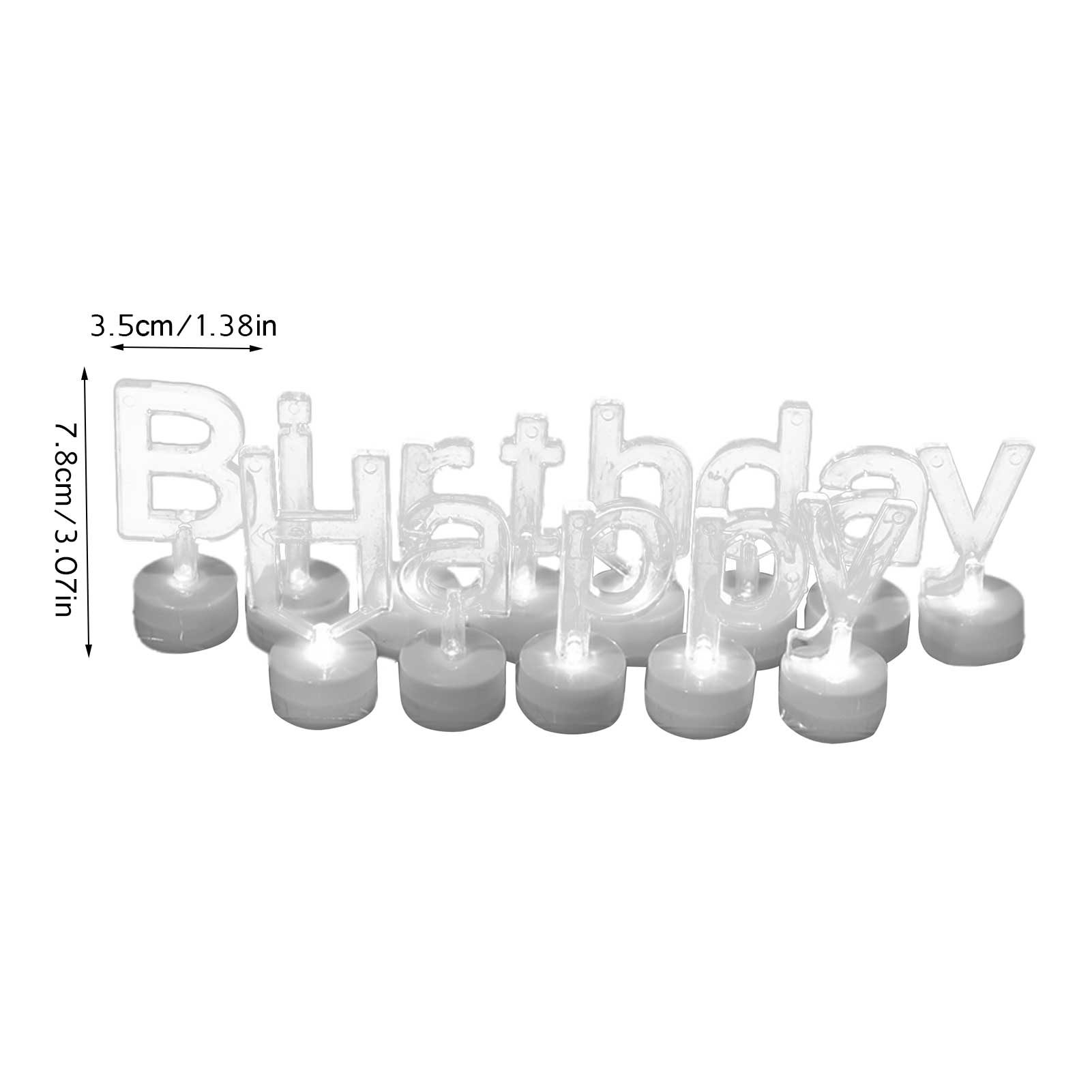 Led English Candle Colorful Glowing Happy Birthday Candle Light: Default Title