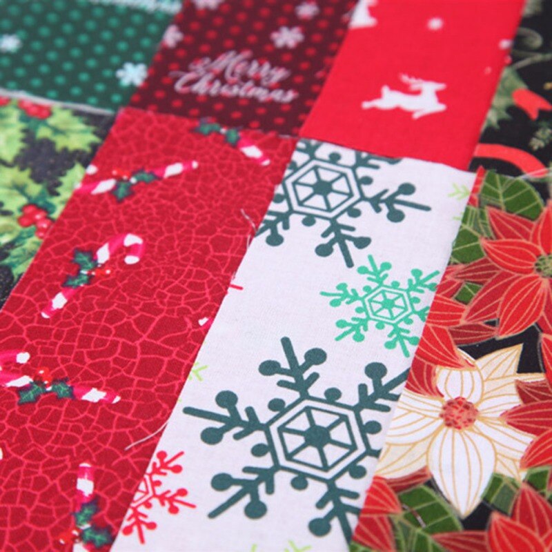 5/10Pcs Christmas Cotton Fabric Bundles Sewing Square Patchwork Precut Scraps For DIY Christmas Stocking Tree Wreath Doll Dress