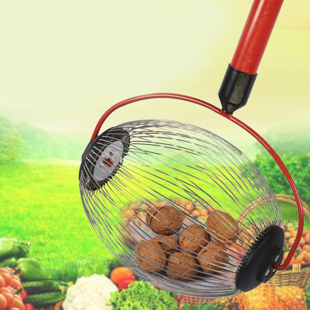 Cosechadora de nueces y castañas, rodillo retráctil para recoger tuercas, Bola de aleación de aluminio, recolector de frutas de jardín, herramienta para Orchards familiares