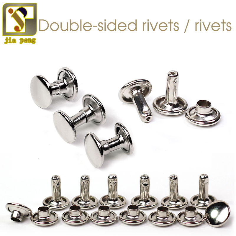 100 stk 5mm rund dobbel hette nagle av metall stud kollisjon spiker metall pigg stein leathercraft skoveske belte plagg armbånd