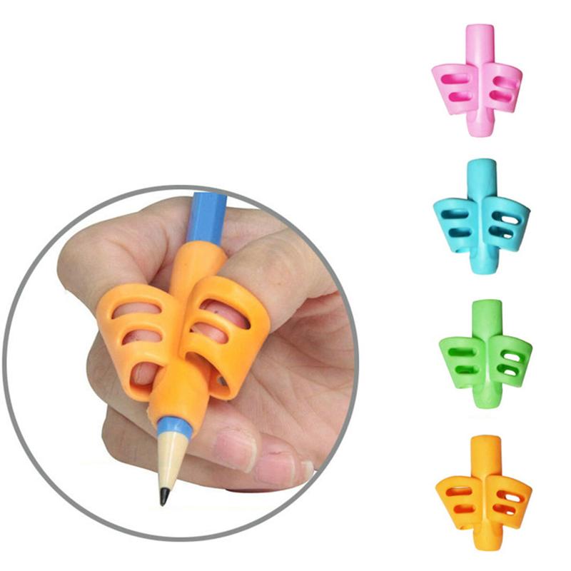 19 stk børne pen grip crossover pen gripper skrivehjælp til børn børn lektietegning (tilfældig farve , 5 stk dobbelt finger pe