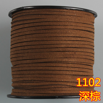 Black White Brown 100 Meters 3mm Flat Faux Suede Velvet Korean Leather Cord String Rope String Lace Jewelry Finding for DIY Chok: 1102