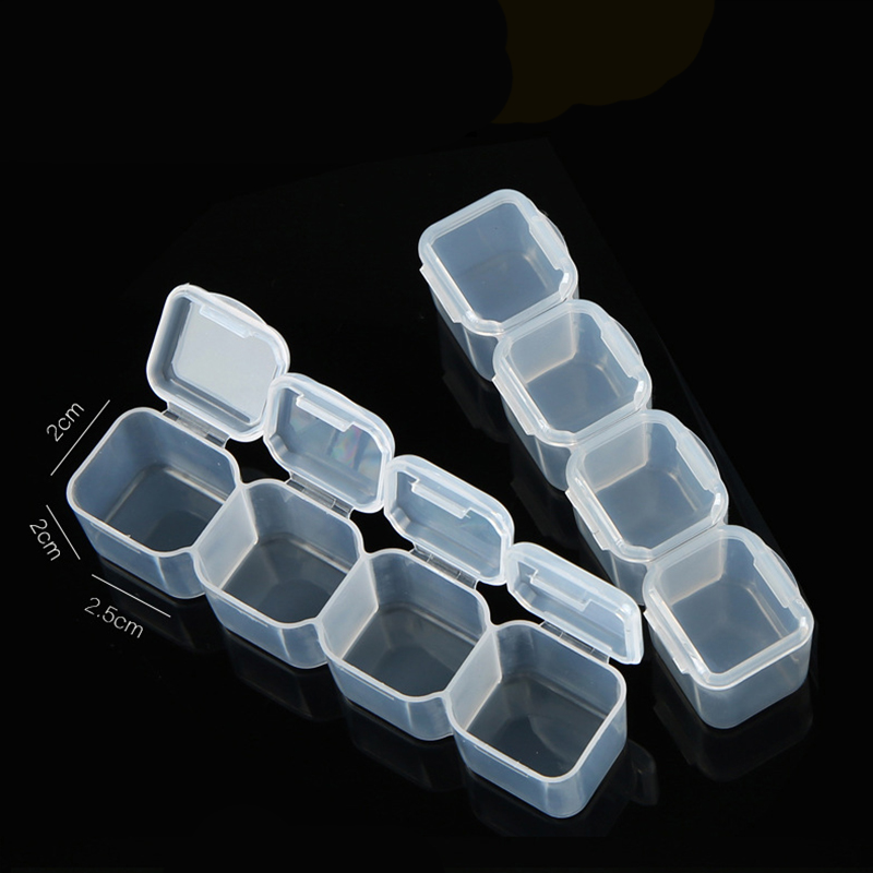 Cajas de almacenamiento de 28 rejillas, organizador de cuentas y joyas, accesorio para pintar con diamantes, caja de almacenamiento vacía de plástico transparente