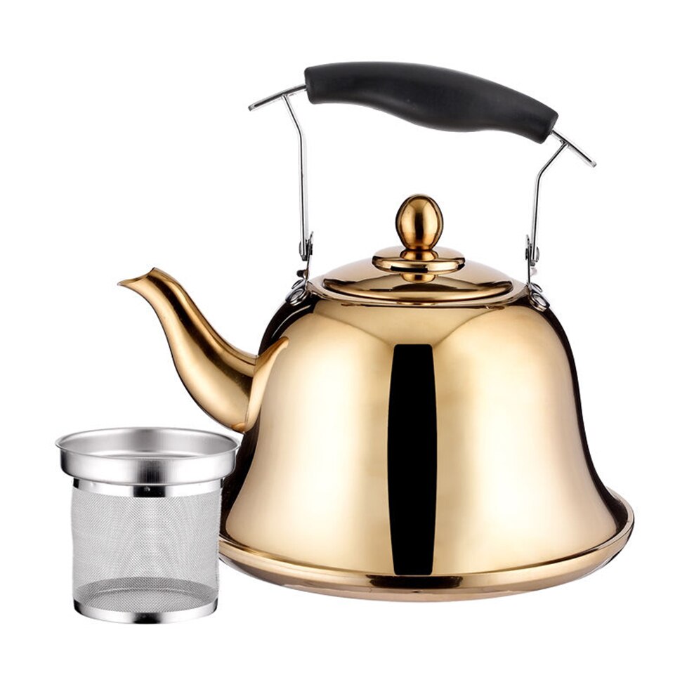1-3L Boiling Water Kettle Add Soup Pot For Pot Restaurant Stainless Steel Teapot Universal Kettle For Induction Cooker: 1.5 L / golden