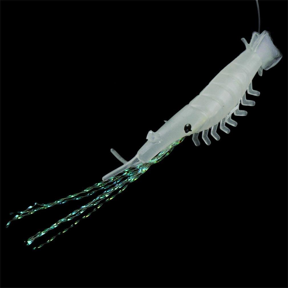5 st självlysande räkor beten fiskedrag enkelkrok tackle vev