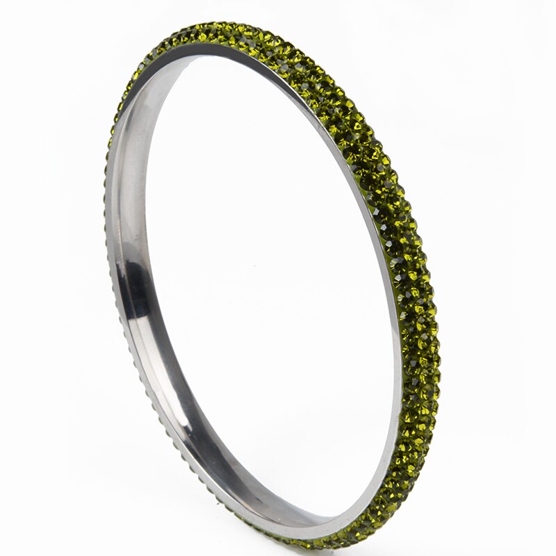 5 Colors 3 Rows Crystal Stainless Bangle Bracelet Love Rhinestone Bangle For Women Jewelry Christmas