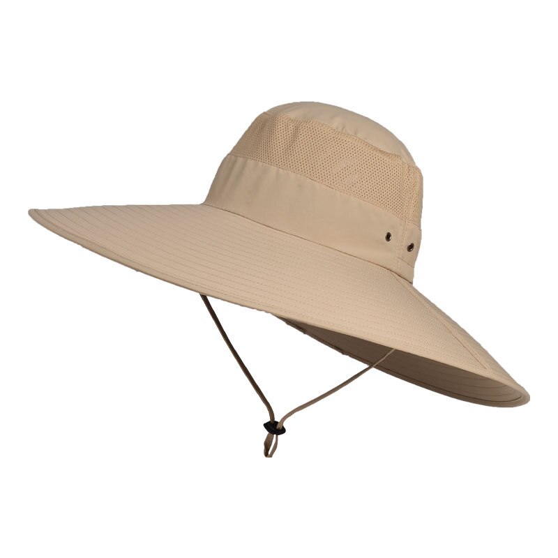 Sombrero de pescador de ala ancha y grande para hombre y mujer, gorra de pescador de 15CM, resistente al agua, unicolor, para pescar, deportes, senderismo, gorros de Montañismo: Khaki