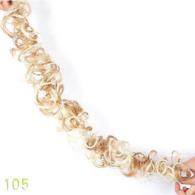 LVHAN Caterpillar Hair Accessories Diy Curly Wig Winding Wig Rubber Band A Variety Colors Available Synthetic Chignon For White: M333-105