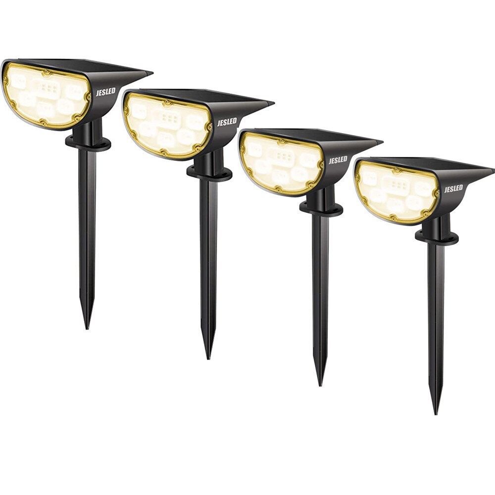 JESLED Solar Lamp Led Solar Light Outdoor Garden Landscape Lawn Lamp Decoration Powered Sunlight Waterproof Street Lighting: 4PCS 3000K