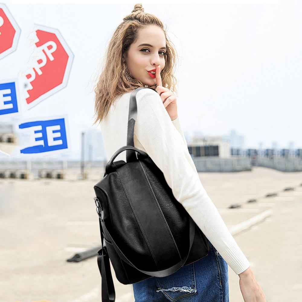 Neue Rucksack PU Leder lässig Rucksack Jahrgang Schulter Schul Anti-diebstahl Reise Tornister Freizeit Täglich Einkaufen