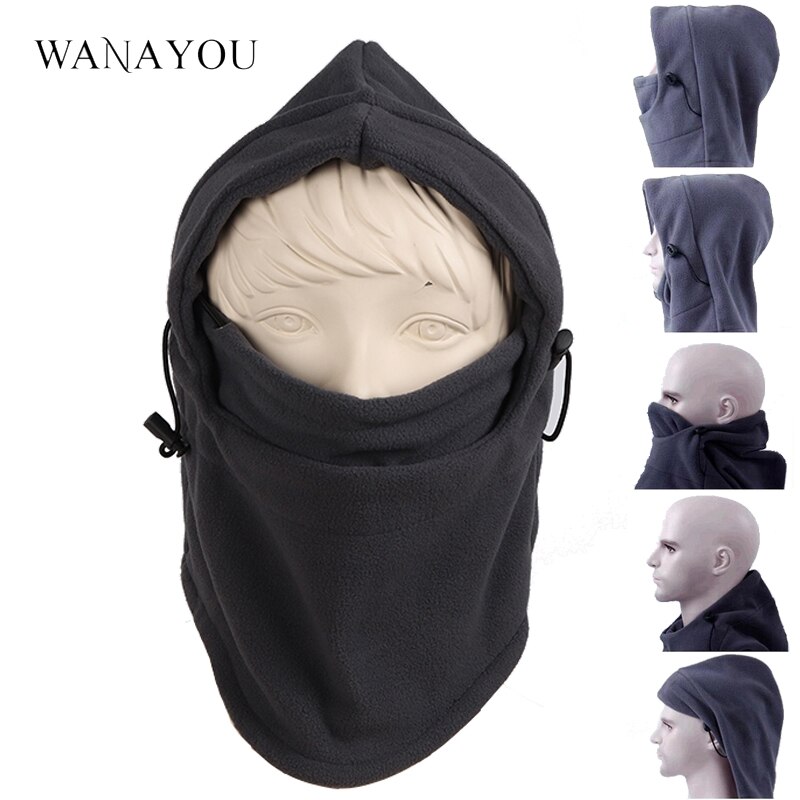 Pasamontañas térmico de lana para senderismo, máscara para esquiar, ciclismo, calentador de cuello, 4 colores, a prueba de viento, Invierno