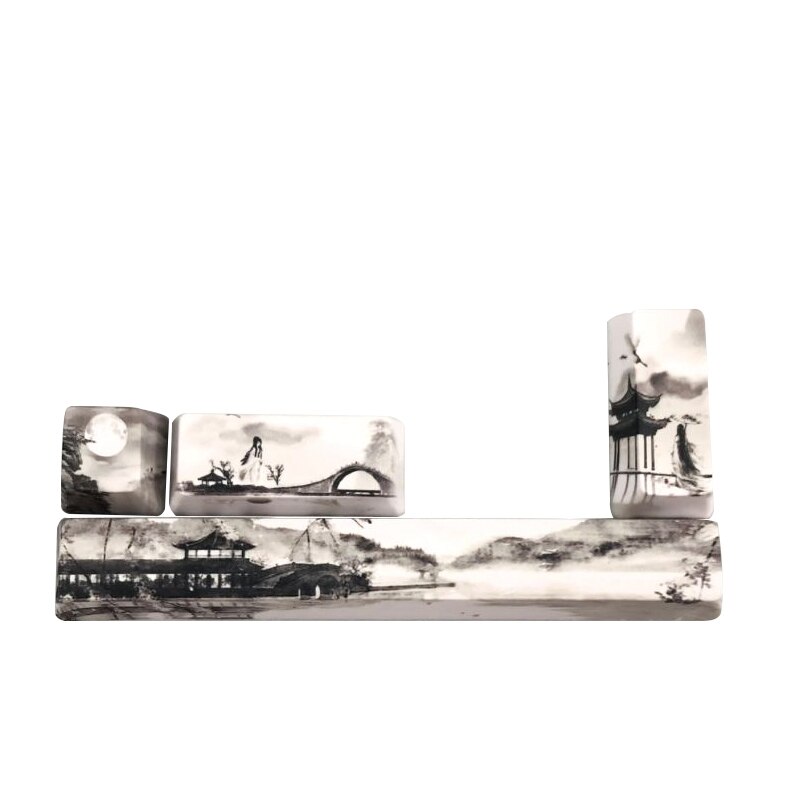 PBT Five Sides Dye-Subbed Keycap Space Bar 6.25U ESC Enter Keys Profile Keycaps For Diy Mechanical Keyboard: Purple