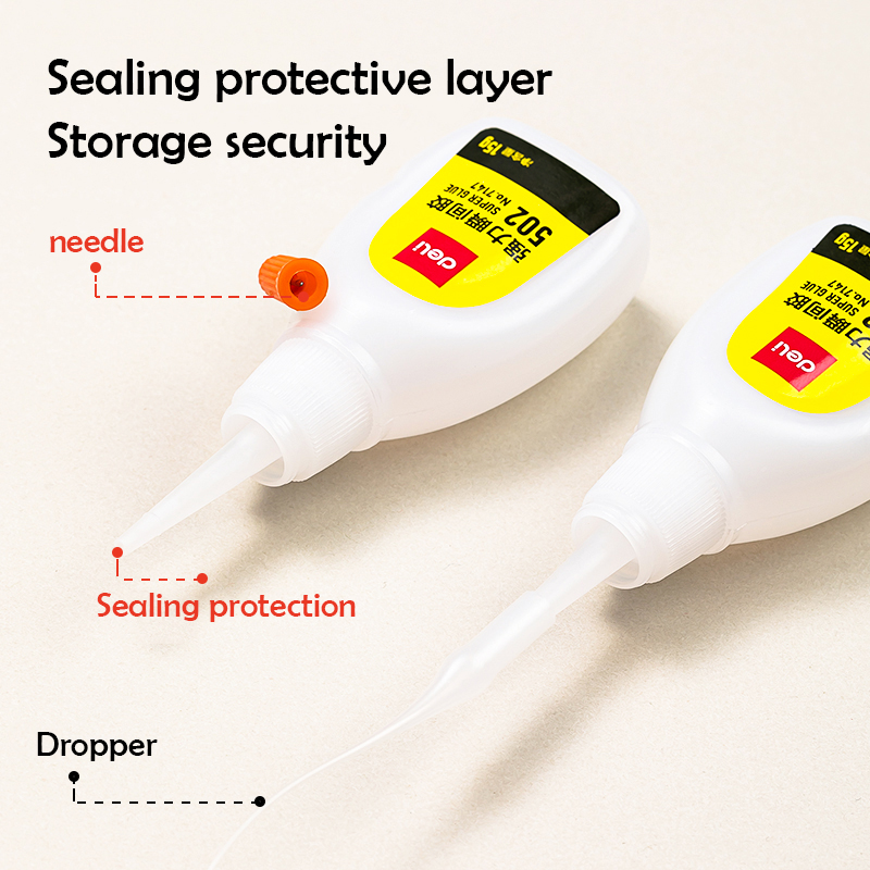 Deli 502 Super Glue Quick-drying Cyanoacrylate Instant Leather Rubber Wood Metal Strong Bond Liquid Adhesive Tool
