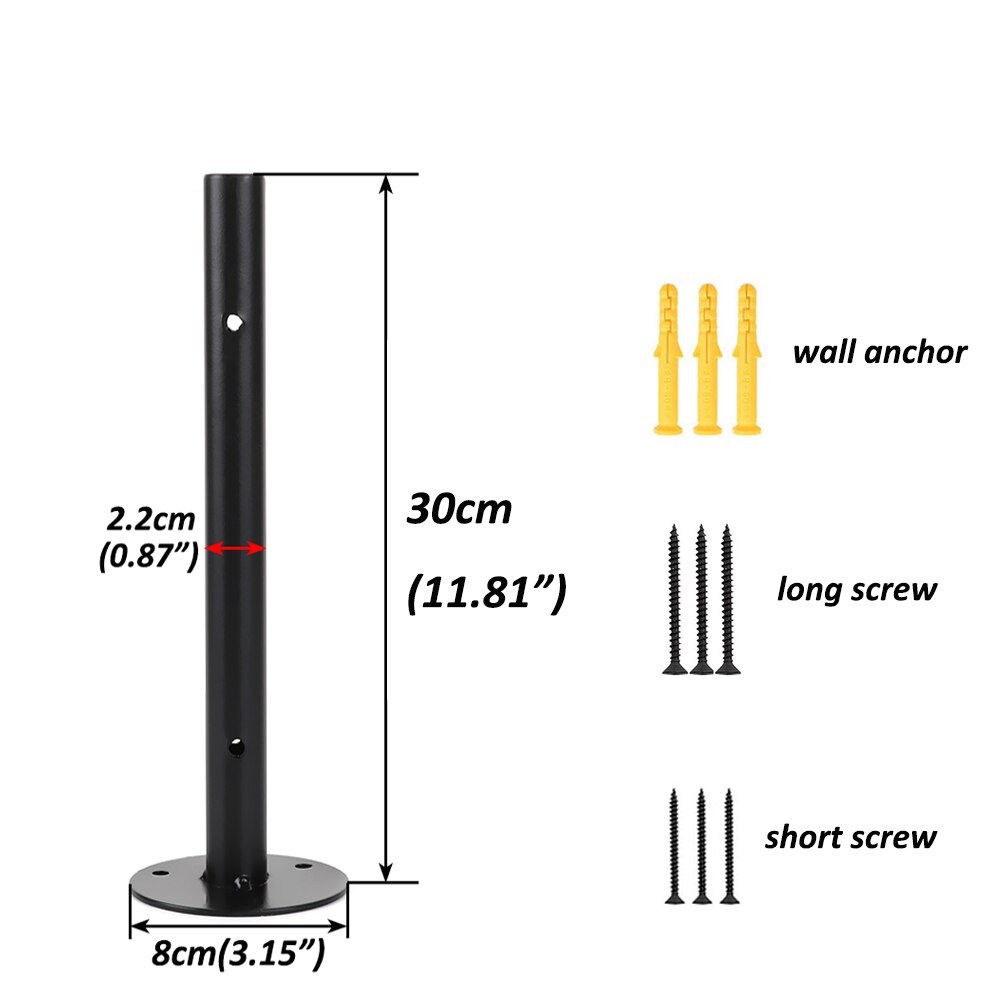 1/2/4pcs Black Industrial Iron Storage Brackets Racks Heavy Duty Shelf Board Wall Mounted Multifunctional Home Decor Hardware: 1pc 30cm