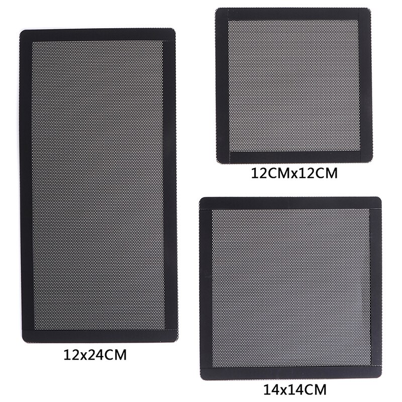 Ventilador de refrigeración magnético para PC, cubierta de red de filtro de polvo para malla, protector de ordenador de PVC, antipolvo, 12x12, 14x14, 12x24cm