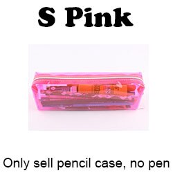 Estojo de plástico transparente para lápis, bolsa para lápis de escola e escritório para maquiagem de cosméticos: Azul marinho