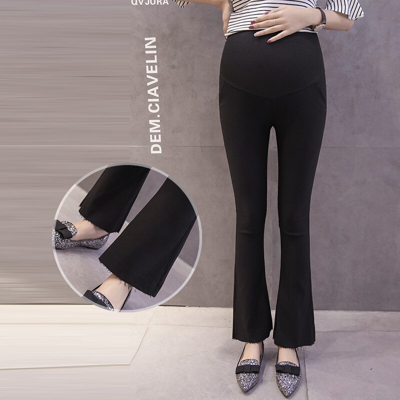 Elastic Waist Belly Maternity Pants OL Office Ladies Formal Work Wear Trousers Clothes For Pregnant Women Maternity Wide Pants