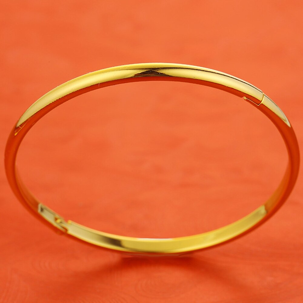 Womens Armband Solid Sieraden Gold Filled Lady Smooth Bangle Te Openen Trendy Accessoires Ovale