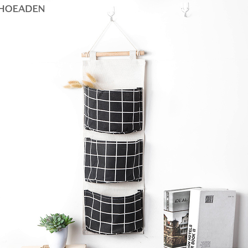 Organizadores colgantes con 3 bolsillos, bolsa de almacenamiento colgante impermeable, organizador de armario montado en la pared, bolsas para artículos diversos, decoración del hogar