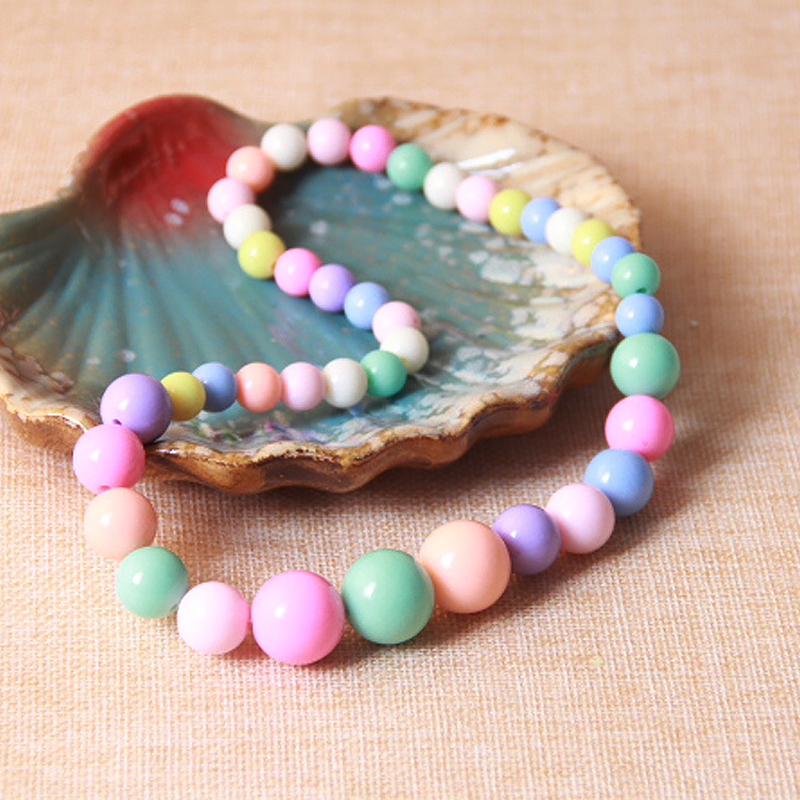 Mode Zoete Snoep Kleur Ketting Kralen Charmante Ketting Kinderen Cosplay Accessoire Roze Meisje Party Multicolor Sieraden