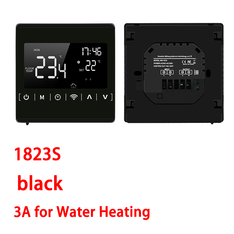 Smart Temperature Control System LCD Touch Screen for Electric Floor Heating Water/Gas Boiler Temperature Remote Controller: 1823S black / NO WIFI