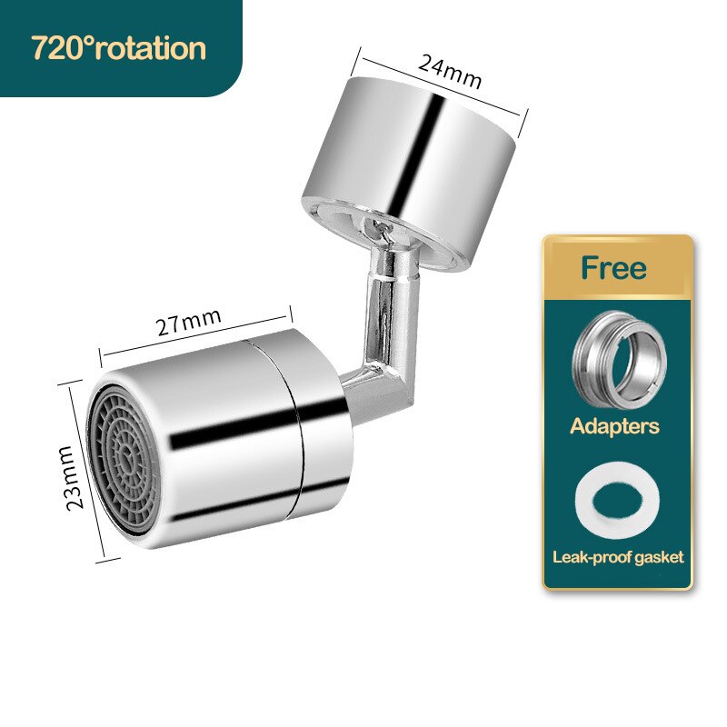 Kitchen Gadgets 720°Rotatable Bubbler High Pressure Faucet Extender Water Saving Bathroom Kitchen Tap Extender Adapter: Style2