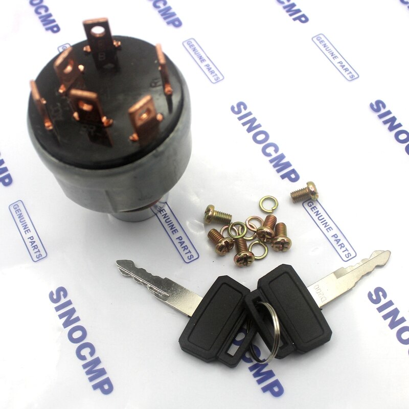 2 toetsen Ontsteking Starter Switch voor Daewoo DH220-5 DH200-7 Graafmachine, 3 maand garantie