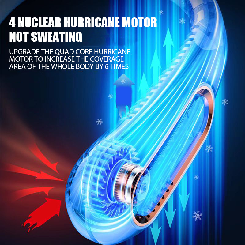 Xiaomi-ventilador de cuello sin aspas con pantalla Digital, minienfriador de aire portátil, recargable por USB