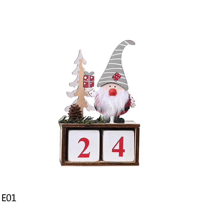 Lovely Wooden Christmas Advent Calendars Home Christmas Party Decoration Ornaments Children's Year Santa Claus Decor: ZY767-E01
