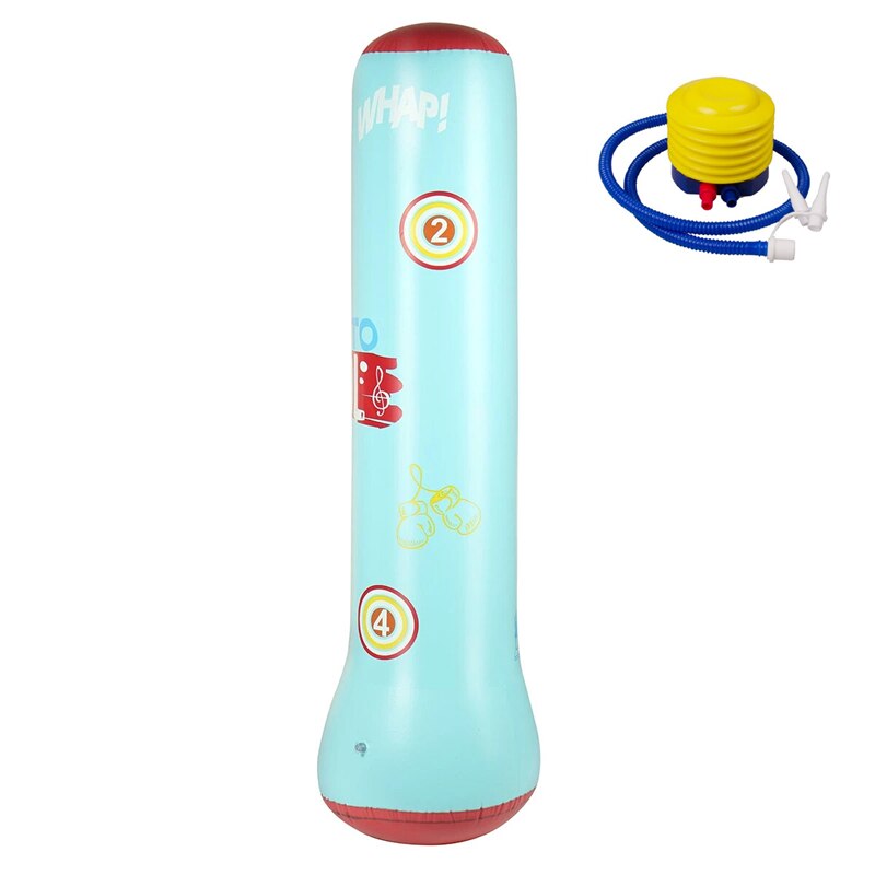 120/150/160cm PVC Inflatable Free Standing Boxing Punching Bag Boxing Training Fight Karate Fitness Sport Stress Boxing Pillar: Green 150cm