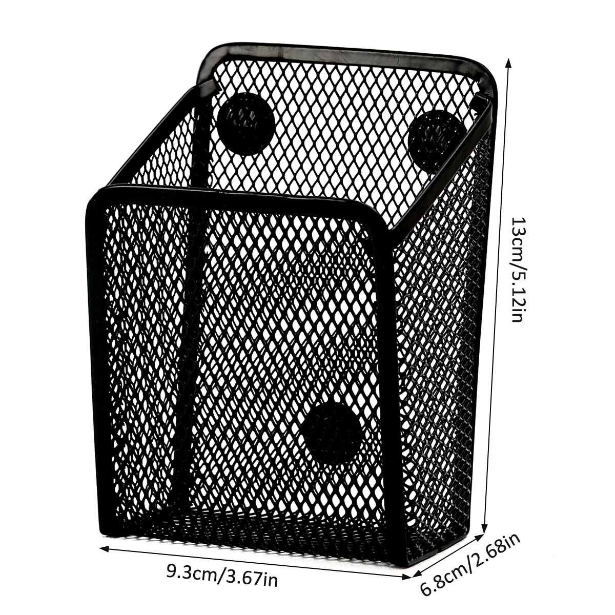 Gittergewebe Magnetischer Stifthalter Metall Stationärer Organizer Schreibtisch Schreibwaren Aufbewahrung Gittergewebe Korb für Kühlschrank Spind Büro: dunkel Grau