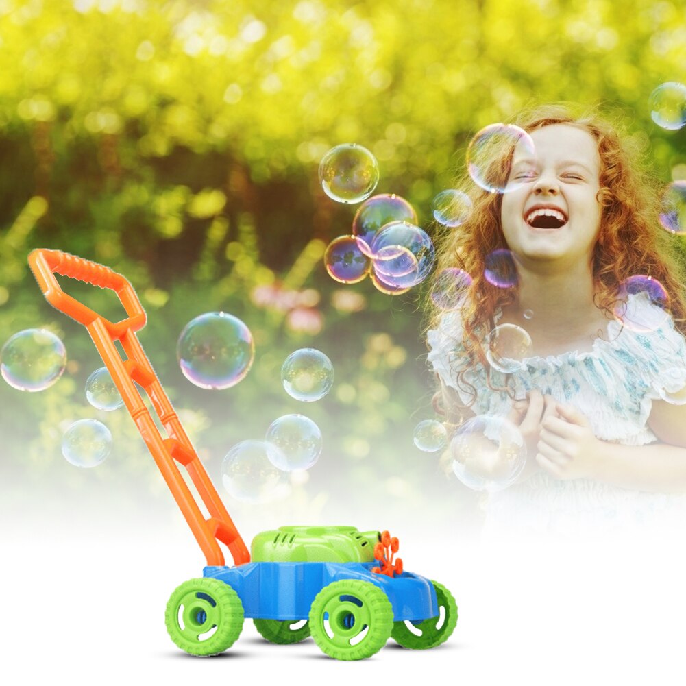 Kinderen Bellen Tank Outdoor Hand Push Blazen Grasmaaier Auto Bubble Machine Voor Kinderen Vroeg Leren Grappige Bubble Levert