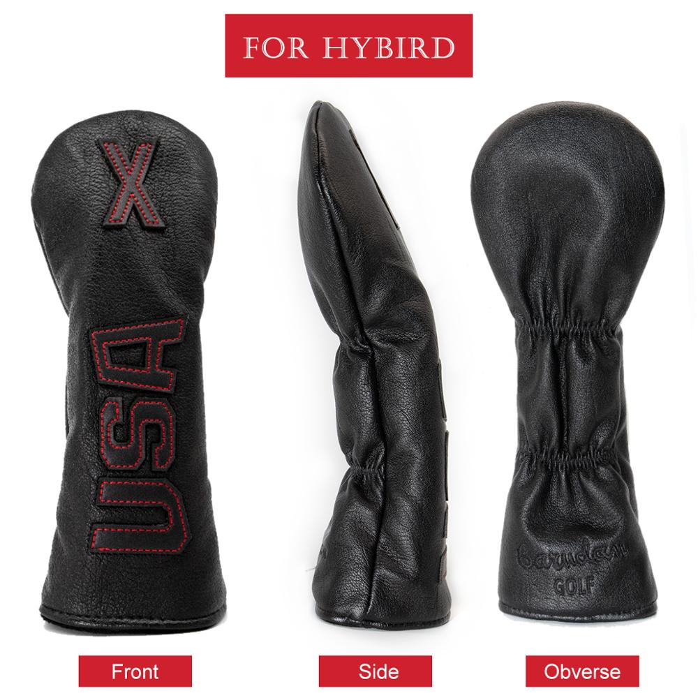 Golf Verein Headcover einstellen, Fahrer Abdeckungen Fahrrinne Holz Abdeckung hybrid Abdeckung Leder Golf Holz Abdeckung für Fahrer Fahrrinne hybrid