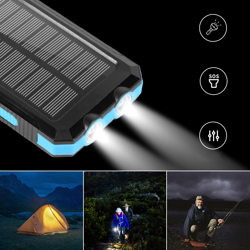 Solar Power Bank 20000mAh Portable Charging Solar Power Station External Battery Charger Powerbank for All Smartphones