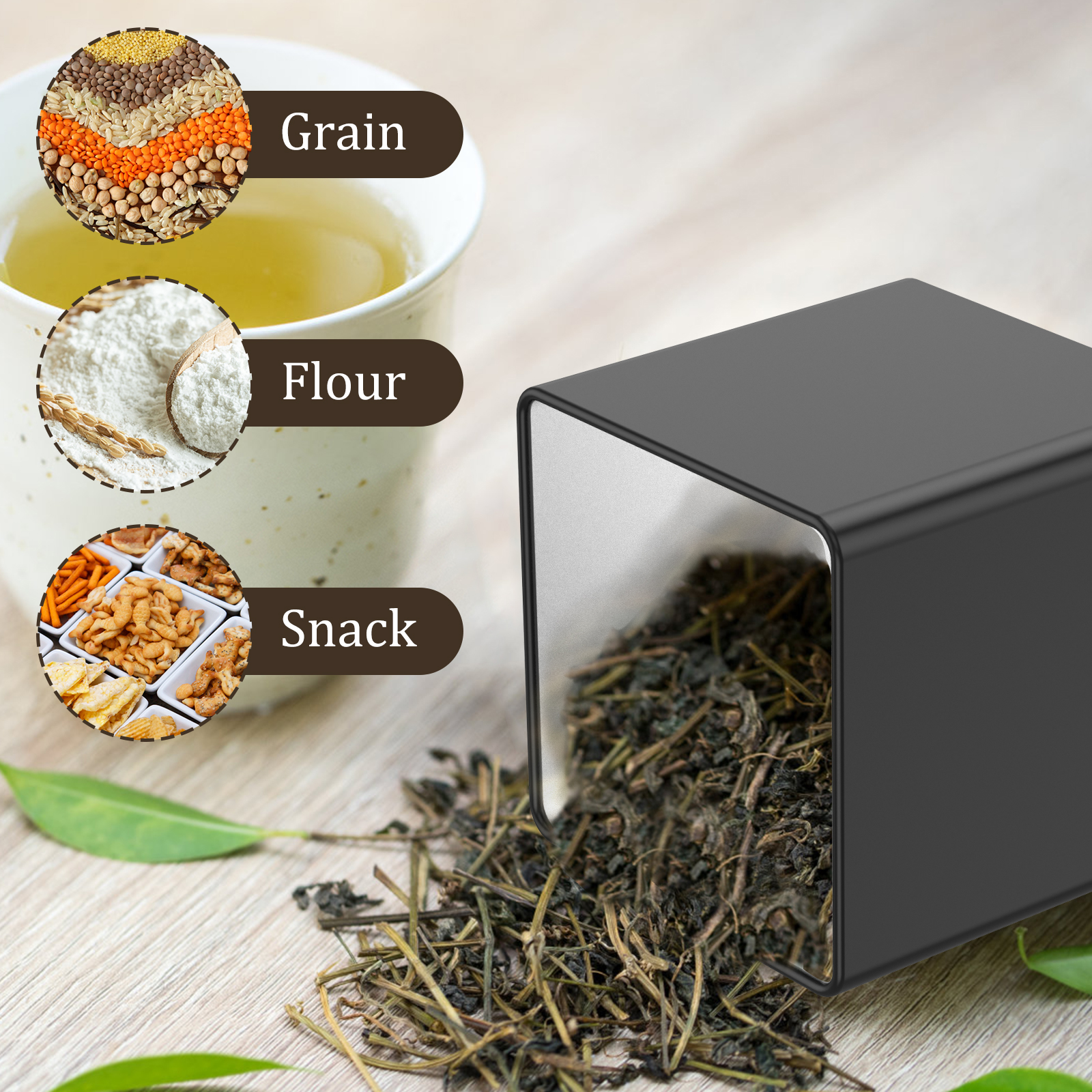 Boîte de stockage de grains de café, 3 pièces, thé, sucre, bouteille fendue de grains de café, boîte de scellage de café, accessoires de cuisine
